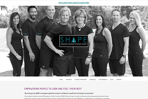 North Carolina Website Design - Shape Fitness Group